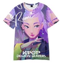 3D Naujo Filmo K-POP Demonas Medžiojanti Merginų Grupė Spausdinti Trumpomis Rankovėmis Marškinėliai Spausdinti Suaugusiems Vaikams Vasaros 110