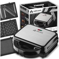 3in1 skrudintuvas–vaflinė–grilis ABRAMS 1000 W, sidabrinis