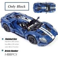 Naujas 1466 vnt. Techninis 42154 Statybiniai blokeliai Mėlynas GT lenktyninis automobilis Surinkimas MOC modelio rinkinys Transporto priemonė DIY surinkimo žaislas Suaugusiųjų gimtadienio dovana Blue GT NO BOX