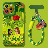 Mielas kurmis iPhone 17 mobiliojo telefono dėklas Naujas 16 iPhone 15promax žalias 14 su dirželiu 13 Silikoninis minkštas dėklas For  iPhone 17
