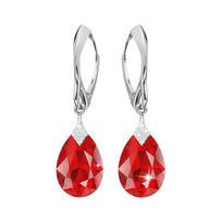 Sidabriniai auskarai moterims DiamondSky „Moon Shine (Light Siam)" su Swarovski kristalais