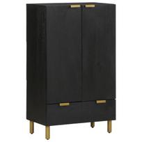 Highboard，Šoninė spintelė，Komoda，indauja Black 60x33x100 cm Engineered Wood CFE64998