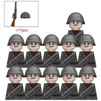 MOC Karinis Italijos Kareivis Veiksmo Figūrėlės Karas Armijos Figūrėlės Statybiniai Blokeliai Šalmas Ginklai Priedai Vaikams Žaislams Dovanoms