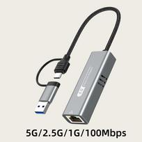 5Gbps USB 3.2 Type C Ethernet Adapteris RJ45 Tinklo plokštė Windows 11 PC/Nešiojamam kompiuteriui USB-C RTL8157 Lusto keitiklis Lan Internetinis kabelis