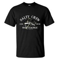 Nuostabūs vyriški marškinėliai. Stilingi medvilniniai marškinėliai. Laisvalaikio dydžio marškinėliai. Klasikiniai „Salty Crew“ marškinėliai. Juodi vyriški marškinėliai su grafika. S black