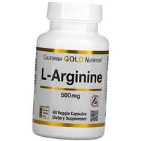 Arginine for blood vessels, L-Arginine AjiPure 500, California Gold Nutrition 60vegcaps (27427002) 60vcaps