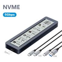 M.2 SSD dėklas NVME SATA SSD gaubtas 10Gbps M.2 į USB Type C Išmanus skaitmeninis ekranas Išorinis SSD dėžutės adapteris Palaiko UASP Only NVME