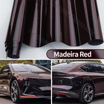 Aukšto blizgumo PET Madeira Red vinilinė plėvelė, blizgus Chameleon Midnight Red chameleono vinilinė plėvelė motociklo lipdukams 30cmX50cm