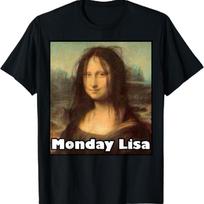 La Gioconda Mona Lisa Juodas Pirmadienis Lisa Menas Marškinėliai Marškinėliai S juoda