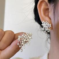 Where Bright Nebula Earrings Light Luxury Elegant Temperament Pearl 925 Silver Stud Earrings 1 Pair