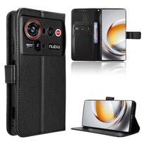 Apverčiamas dėklas ZTE nubia Z80 Ultra, PU odos telefono dėklas, viso korpuso apsauga [RFID blokavimas], piniginės dėklas for ZTE nubia Z80 Ultra juoda