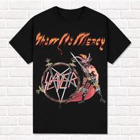 Slayer juodi marškinėliai Show No Mercy 1983 Thrash Metal Heavy Metal Marškinėliai Viršutiniai drabužiai Unisex Medvilniniai trumpomis rankovėmis High Street M