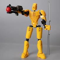 DIY MOC Multi Joint Movable Biochemical Kanohi Skeleton Children's Toy Robot Armor Versatile Doll Warrior for Gifts no box mėlyna