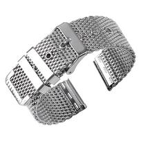 3 mm storio 1,0 mm nerūdijančio plieno Milanese tinklelio laikrodžio apyrankė 20 mm 22 mm 24 mm Unisex universalūs pakaitiniai dirželiai Aksesuaras 20mm sidabras