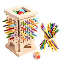 Montessori Žaidimas Medinis Stalo Žaidimas Medinis Pagaliukas Bokštas Žaislas Kauliukai Vystymosi Pagaliukas Skaičiavimas Matematika Edukacinis Stalo Žaidimas Vaikams