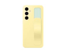Original Samsung S24 FE Standing Grip Case For Samsung Galaxy S24 FE Grip Case Luxury Silicone Wristband Shockproof Elastic Band Hard Back Cover geltona