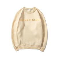 „Jesus Is King“ megztiniai Unisex Vyrai Moteriški megztiniai Krikščionių dovana „Jesus Crewneck“ megztiniai Grafiniai gobtuvai Gatvės aprangos viršūnės S tamsiai mėlyna spalva