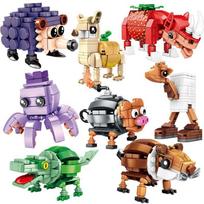 New 4pcs Italian Brainrot Bricks Tung Tung Sahur Figures Tralalero Tralala Building Blocks Toys for Boys and Girl Birthday Gifts