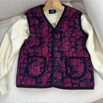 Gėlėto rašto liemenė su vilnos pamušalu („Kimjang liemenė / Retro močiutės stiliaus liemenė“) 1 Color Daffodilization