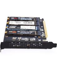 4 prievadų M.2 NVME SSD į PCIE X16 adapterio keitiklio plokštė palaiko 2230/2242/2260/2280 pagrindinio valdiklio plėtimo plokštę LED indikatorius