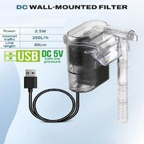 New Suspended Filter For Fish Tanks 5in1 Mini Filters 2.5W 250L/H for Aquariums Below 30cm External Waterfall Filter Pump USB/DC balta