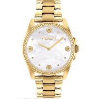 COACH - Nerūdijančio plieno auksinė apyrankė, baltas ciferblatas, vyriškas kvarcinis laikrodis 14504109 auksas