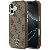 GUESS 4G Triangle Logo MagSafe Case for iPhone 17, Brown and Silver