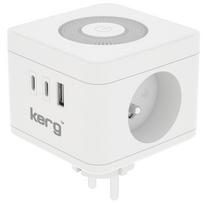 KERG Smart 2-outlet power cube + USB-A + USB-C charger + LED lamp 16A/250V~ white