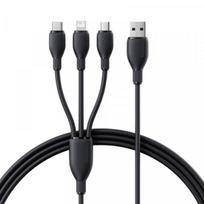 Baseus Fast Charging Cable USB-A to M+L+C 3.5A 0.8m Cosmic Black