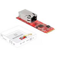 Delock Converter M.2 Key B+M connector to 1 x RJ45 2.5 Gigabit LAN port horizontal, LAN adapter 62985