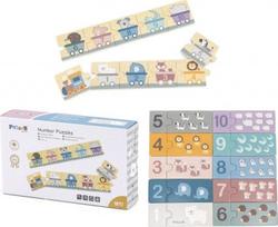 Dėlionė Viga Toys „Viga Polarb“ mediniai skaitiniai galvosūkiai Montessori numeriai