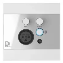 Wall panel AUDAC WP225/W, XLR mic + 3.5 mm jack + BT, white