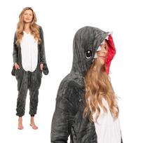 Moteriška Vientisa Pižama Kigurumi Kombinezonas Pilkas Ryklys 165-175 Cm L, L