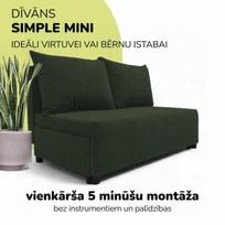Dvivietis išskleidžiamas sofos Simple Mini, Podrez, turkio-žalios spalvos