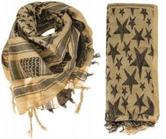 Arafato slingas Shemagh Keffiyeh Mil-Tec 110 x 110 cm, Coyote Juoda