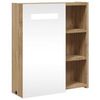 Veidrodinė vonios kambario spintelė su LED, ąžuolo, 45x13x52cm CFE4519069