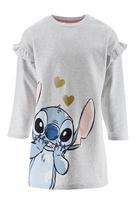 Suknelė ilgomis rankovėmis mergaitėms Disney Stitch, pilka