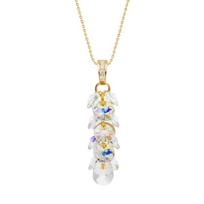 Kaklo papuošalas moterims DiamondSky "Flamenco (Aurora Borealis)" su Swarovski kristalais, Golden