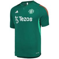 Adidas Manchester United Slim Fit V-Neck Training Short Sleeve Football Shirt Men Tops Green IQ1530 S