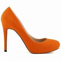 Nauji Moteriški Seksualūs Stiletai Su Kulniuku 11cm Apvalus Pirštas Velvetiniai Aukštakulniai Seklūs Elegantiški Moteriški Biuro vakarėlio Vestuvių Batai 35 oranžinė