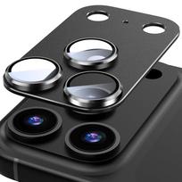 2 rinkiniai originalios spalvos metalinių fotoaparato apsaugų iPhone 17 Pro Max grūdinto stiklo objektyvo apsauga iPhone 17 16 15 14 Pro Max metalinis objektyvo stiklas For iPhone 17 Pro Max juoda