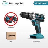 YOFIDRA 60 Nm l 25+3 Sukimo momento Elektrinis smūginis gręžtuvas Akumuliatorinis elektrinis suktuvas Su 32/53 vnt. įrankių rinkiniu Galios įrankis 21 V akumuliatoriui Without Battery