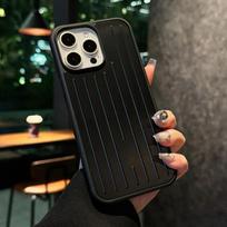 Minimalistinis prabangus dėklas-lagaminas iPhone 17 16 Pro Max 15 14 13 telefonams, aliuminio smūgiams atsparus apsauginis dėklas su dovanų dėžutės pakuote iPhone17 Pro Max juoda