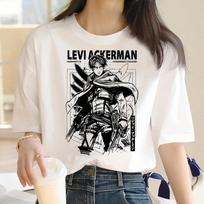 Japanese anime attack Titan pattern Harajuku T-shirt casual sports fashion short sleeved women's style M