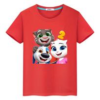 marškinėliai vaikams berniukui 10 metų Kalbantis Mielas katinas Tomas Spausdinimas anime Marškinėliai Kawaii Viršūnės y2k vienas gabalas 100% medvilnė Trumpas pasididžiavimo marškinėliai mergaitės drabužis 100 raudona