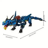 Thunder Blue Dragon Statybiniai Blokeliai Modelis Klasikinis Filmas PASIDARYK pats Švietimo Plytelės Žaislas Vaikams Gimtadienio Dovanos su mini figūrėle šviesiai pilka spalva