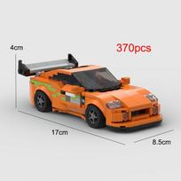 MOC Fast & Furious1 Supra 370pcs sports car Vehicle Racer Building Blocks Brick Creative Garage Toys for Boys