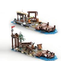 MOC Vikingų kaimas Kaimo plėtros konstravimo kaladėlių rinkinys plytoms Švietimo modelio žaislai suaugusiems Vaikų gimtadienio dovanos