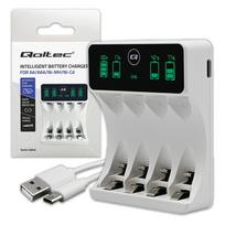 Qoltec Battery charger for NiMH R03 AAA, R6 AA types, with LCD display
