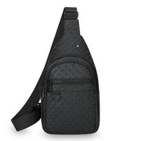 Men's PU Leather Crossbody Chest Bag Urban Travel Multifunction Shoulder Handbag with Earphone Hole Casual Accessory juoda